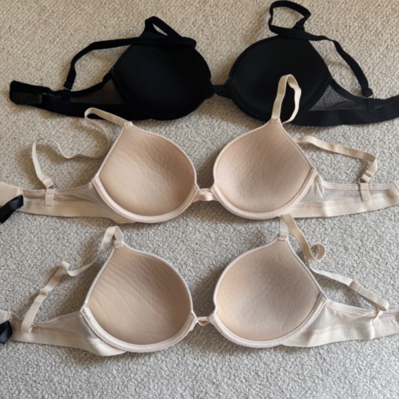 Pepper Bra Lot of 3 Lift Up Bras Cream and Black - Sz 36B - Picture 3 of 6